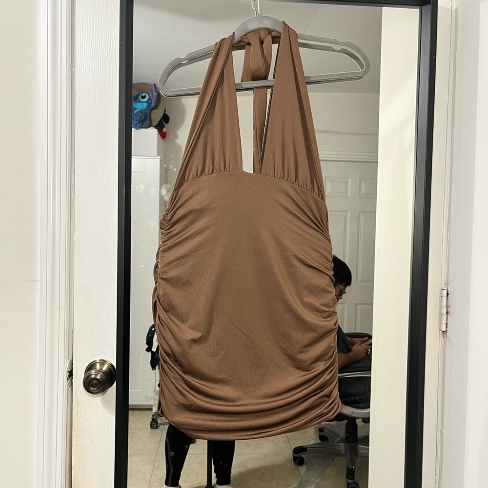 Mocha halter dress
